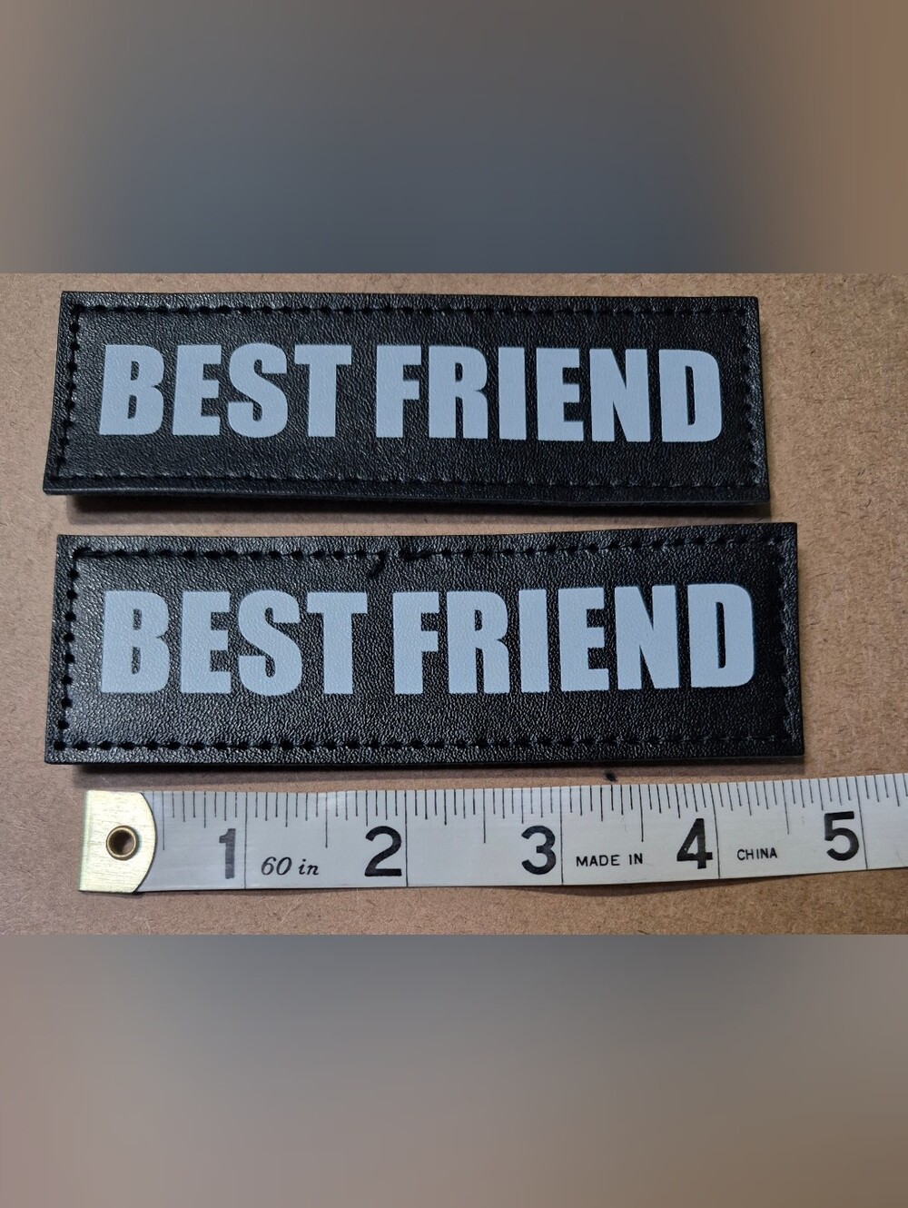 Set Of 2 Best Friend Velcro Patches for Dog Vest Or Harness--black And White